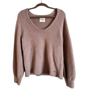 Abercrombie & Fitch Women’s Soft Collection Sweater Pink V Neck Long Sleeve M